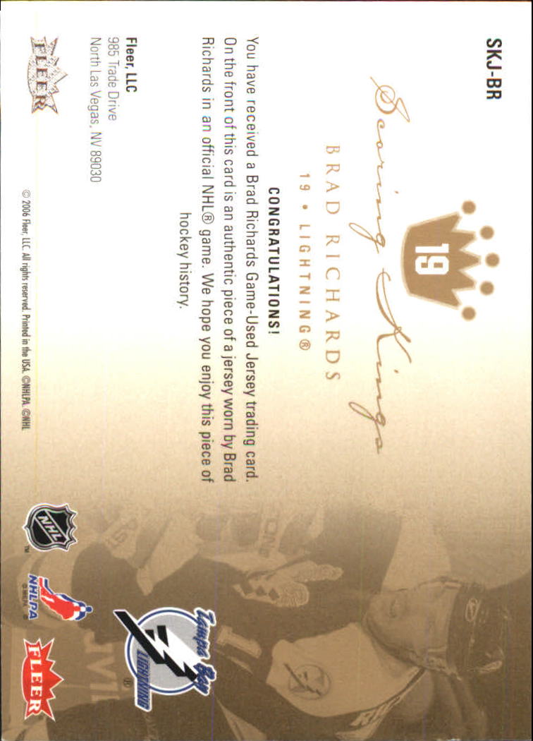 2005-06 Ultra Scoring Kings Jerseys #SKJBR Brad Richards back image