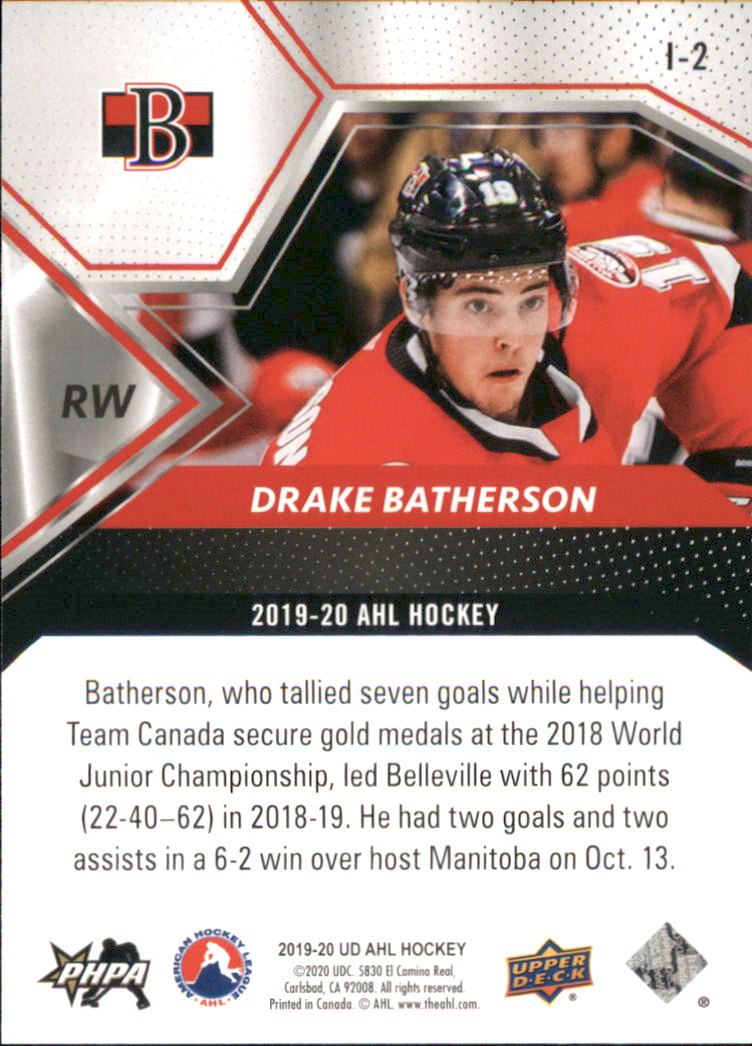 B3726- 2019-20 Upper Deck AHL Cards 1-90 +Inserts -You Pick- 15+ FREE US SHIP