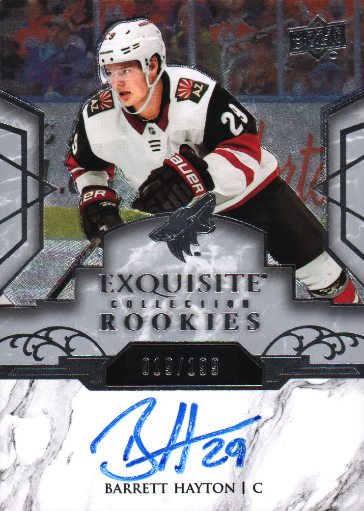 2019-20 Exquisite Collection Platinum Rookie Signatures #R9 Barrett Hayton/199