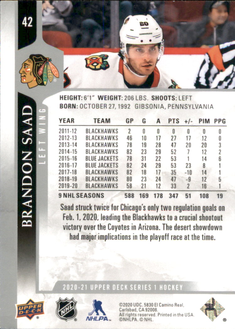 A7774- 2020-21 Upper Deck Hockey Karte #S 1-250 -du Pick- 15 + Gratis US Schiff - Bild 71 von 327