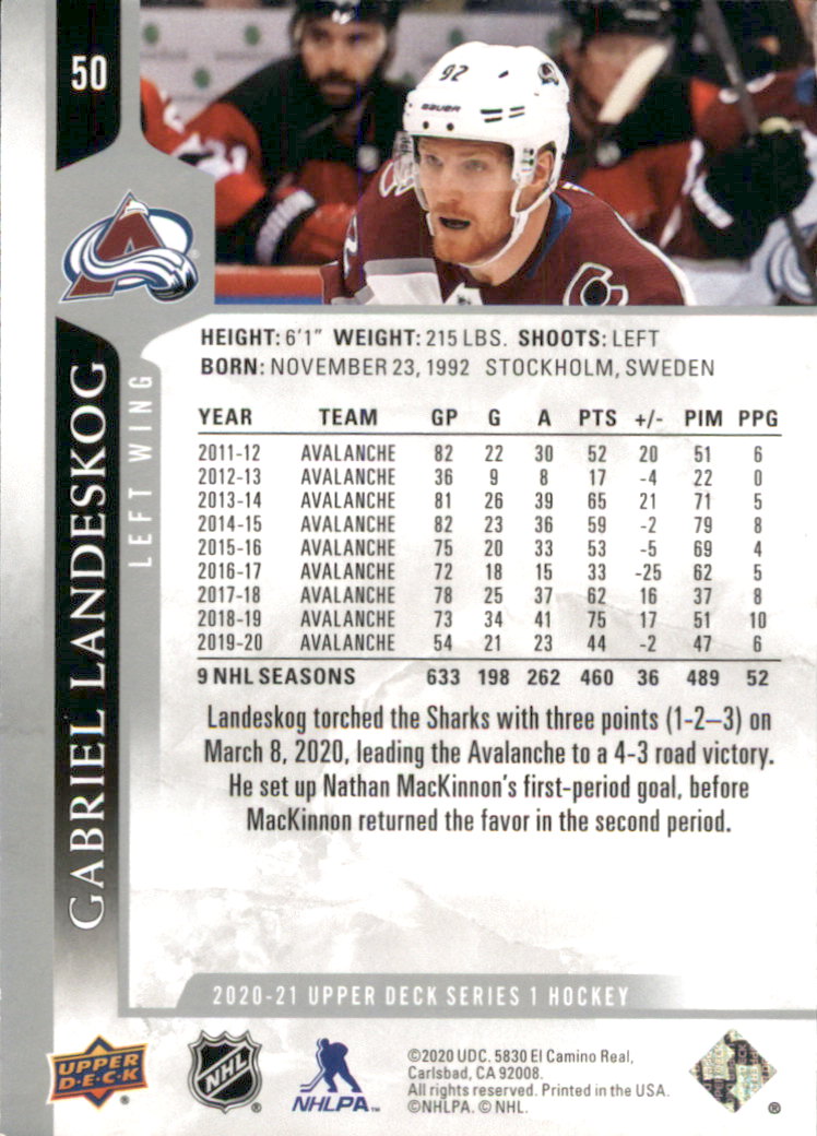 A7774- 2020-21 Upper Deck Hockey Karte #S 1-250 -du Pick- 15 + Gratis US Schiff - Bild 81 von 327