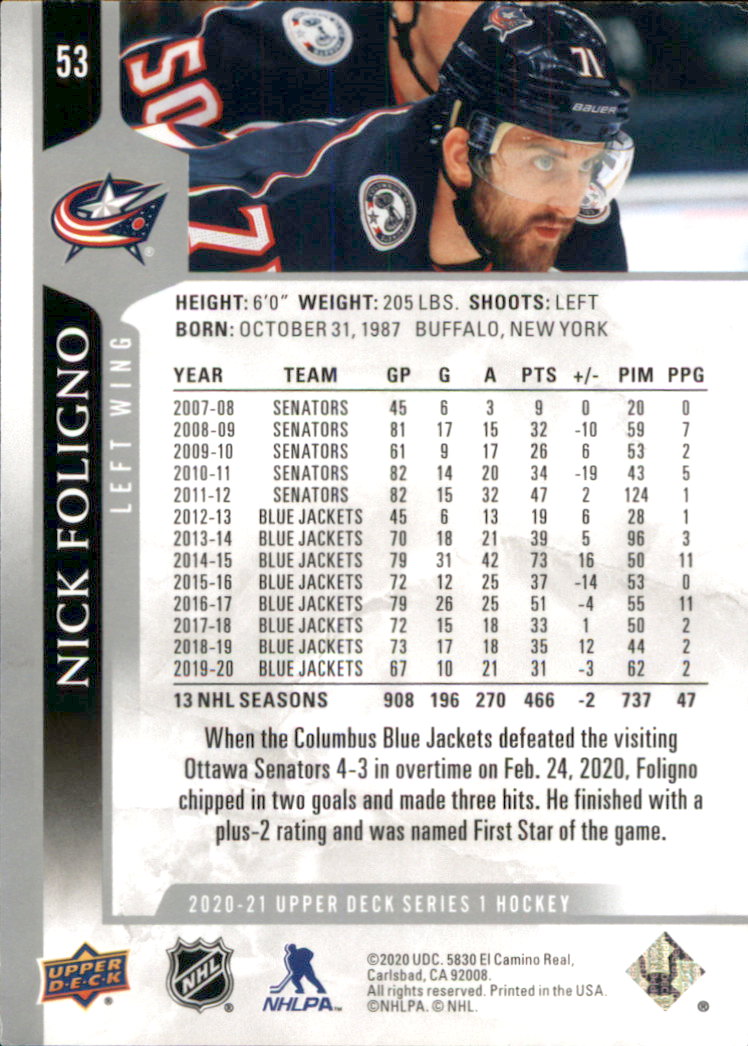 A7774- 2020-21 Upper Deck Hockey Karte #S 1-250 -du Pick- 15 + Gratis US Schiff - Bild 87 von 327