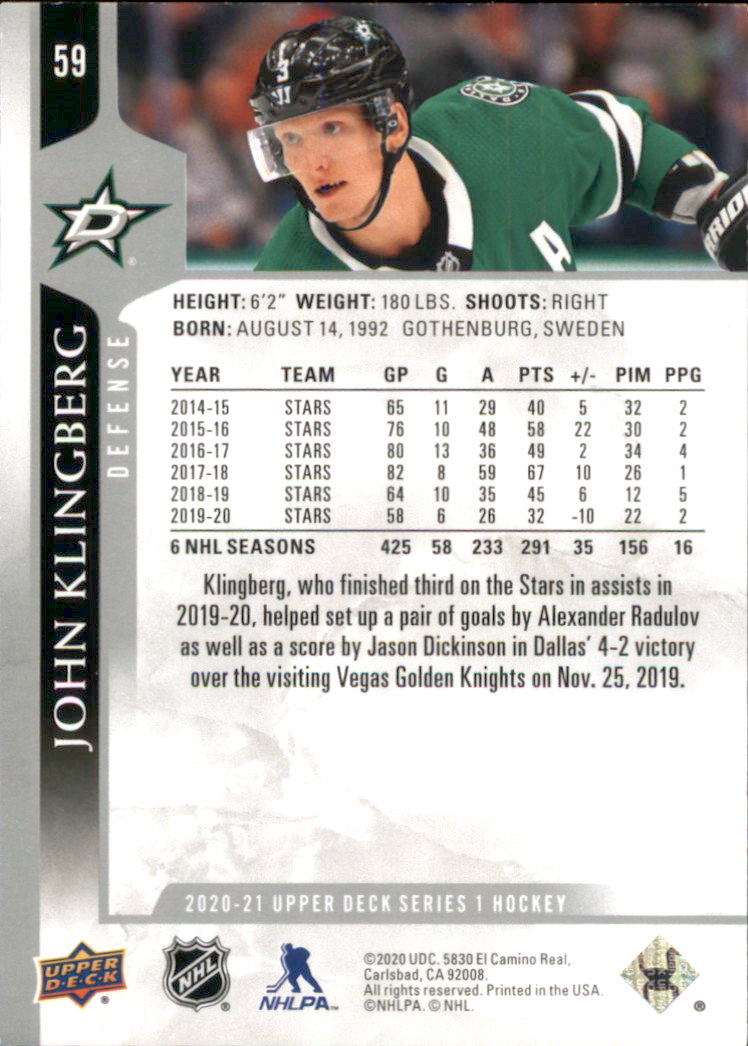 A7774- 2020-21 Upper Deck Hockey Karte #S 1-250 -du Pick- 15 + Gratis US Schiff - Bild 99 von 327