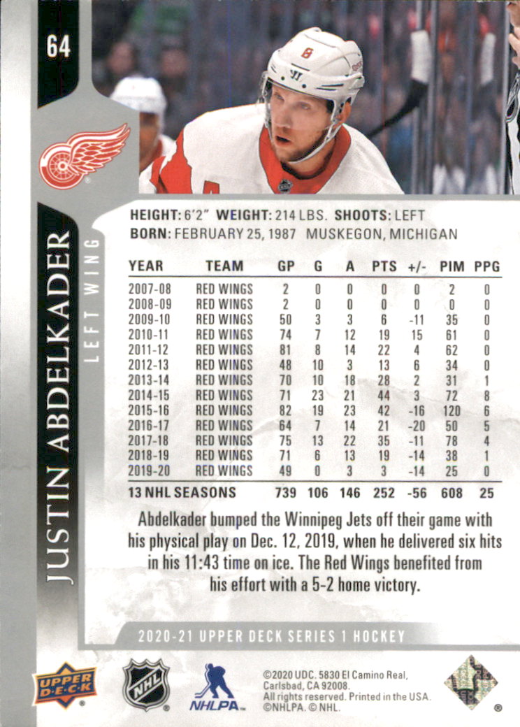 A7774- 2020-21 Upper Deck Hockey Karte #S 1-250 -du Pick- 15 + Gratis US Schiff - Bild 105 von 327