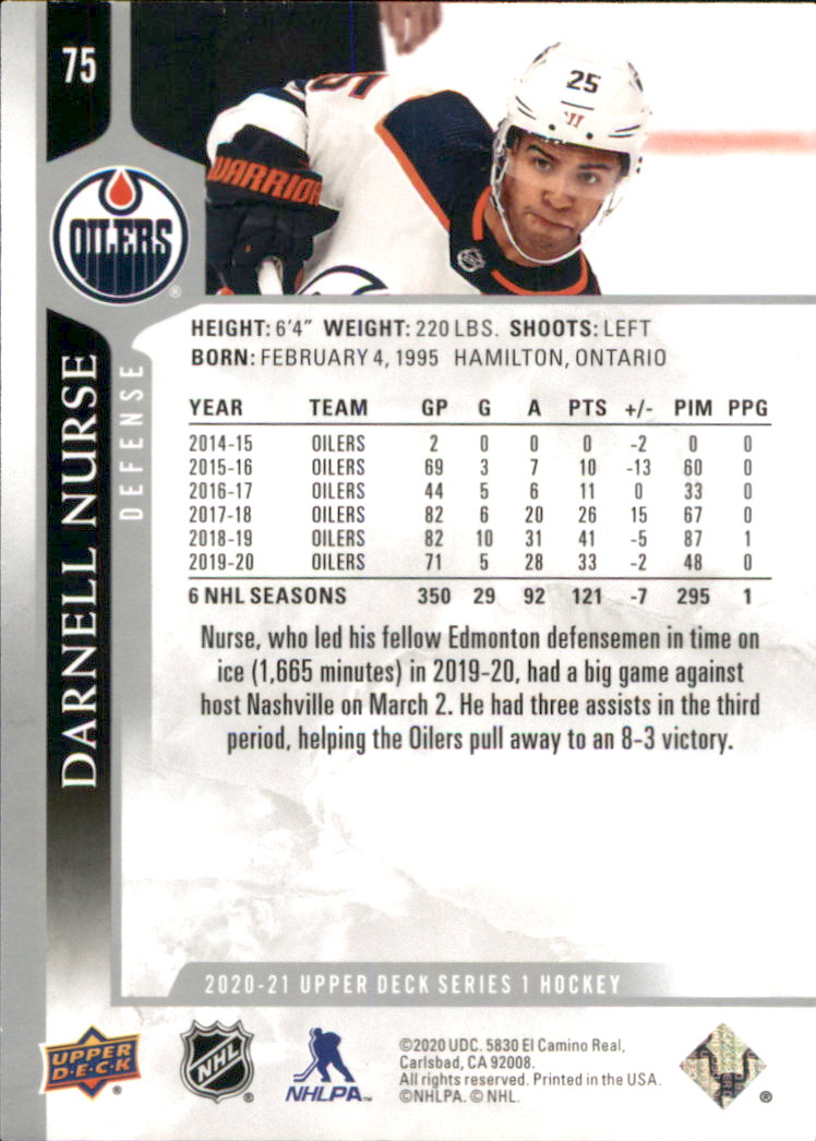 A7774- 2020-21 Upper Deck Hockey Karte #S 1-250 -du Pick- 15 + Gratis US Schiff - Bild 123 von 327