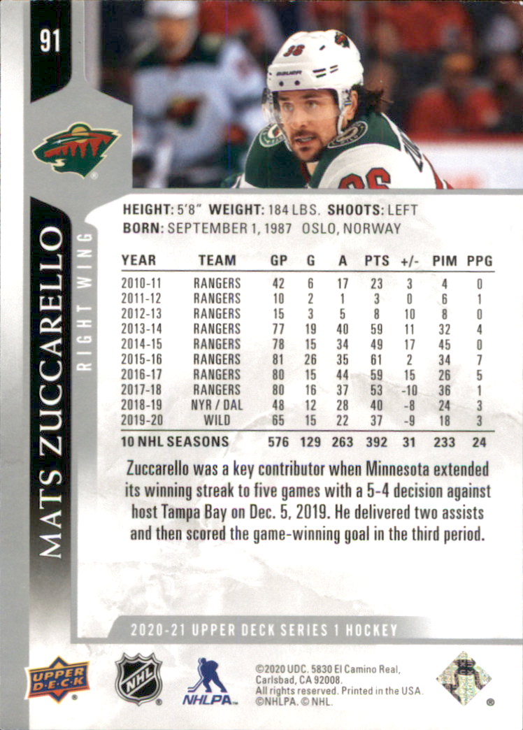 A7774- 2020-21 Upper Deck Hockey Karte #S 1-250 -du Pick- 15 + Gratis US Schiff - Bild 153 von 327