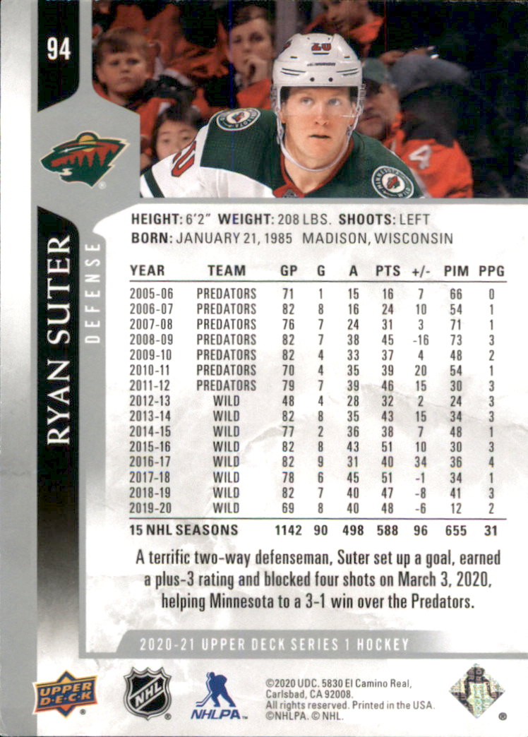 A7774- 2020-21 Upper Deck Hockey Karte #S 1-250 -du Pick- 15 + Gratis US Schiff - Bild 159 von 327