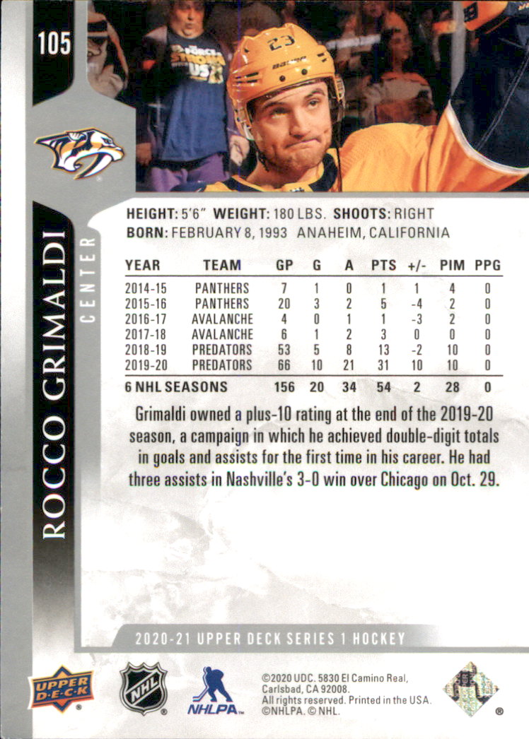 A7774- 2020-21 Upper Deck Hockey Karte #S 1-250 -du Pick- 15 + Gratis US Schiff - Bild 177 von 327