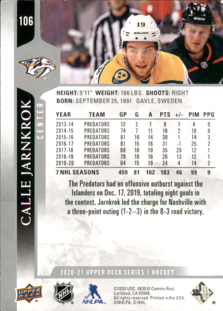 A7774- 2020-21 Upper Deck Hockey Karte #S 1-250 -du Pick- 15 + Gratis US Schiff - Bild 179 von 327