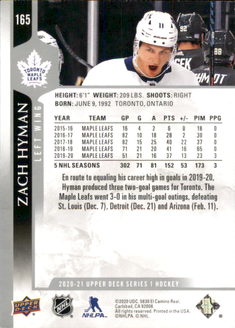 A7774- 2020-21 Upper Deck Hockey Karte #S 1-250 -du Pick- 15 + Gratis US Schiff - Bild 275 von 327