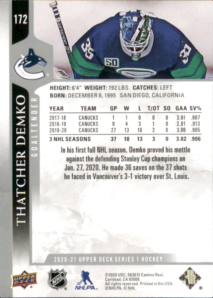 A7774- 2020-21 Upper Deck Hockey Karte #S 1-250 -du Pick- 15 + Gratis US Schiff - Bild 287 von 327