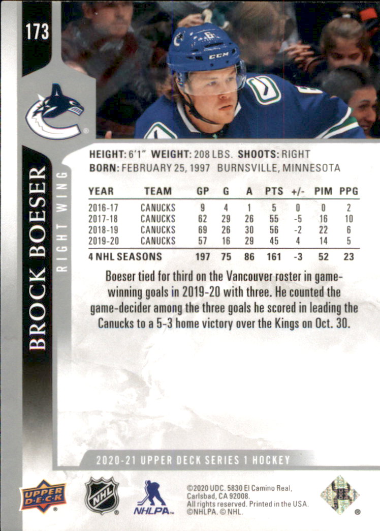 A7774- 2020-21 Upper Deck Hockey Karte #S 1-250 -du Pick- 15 + Gratis US Schiff - Bild 289 von 327