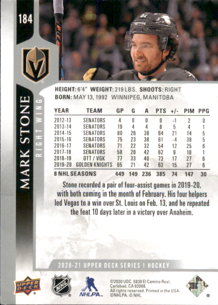 A7774- 2020-21 Upper Deck Hockey Karte #S 1-250 -du Pick- 15 + Gratis US Schiff - Bild 307 von 327