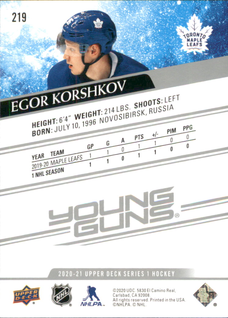 A7774- 2020-21 Upper Deck Hockey Karte #S 1-250 -du Pick- 15 + Gratis US Schiff - Bild 315 von 327