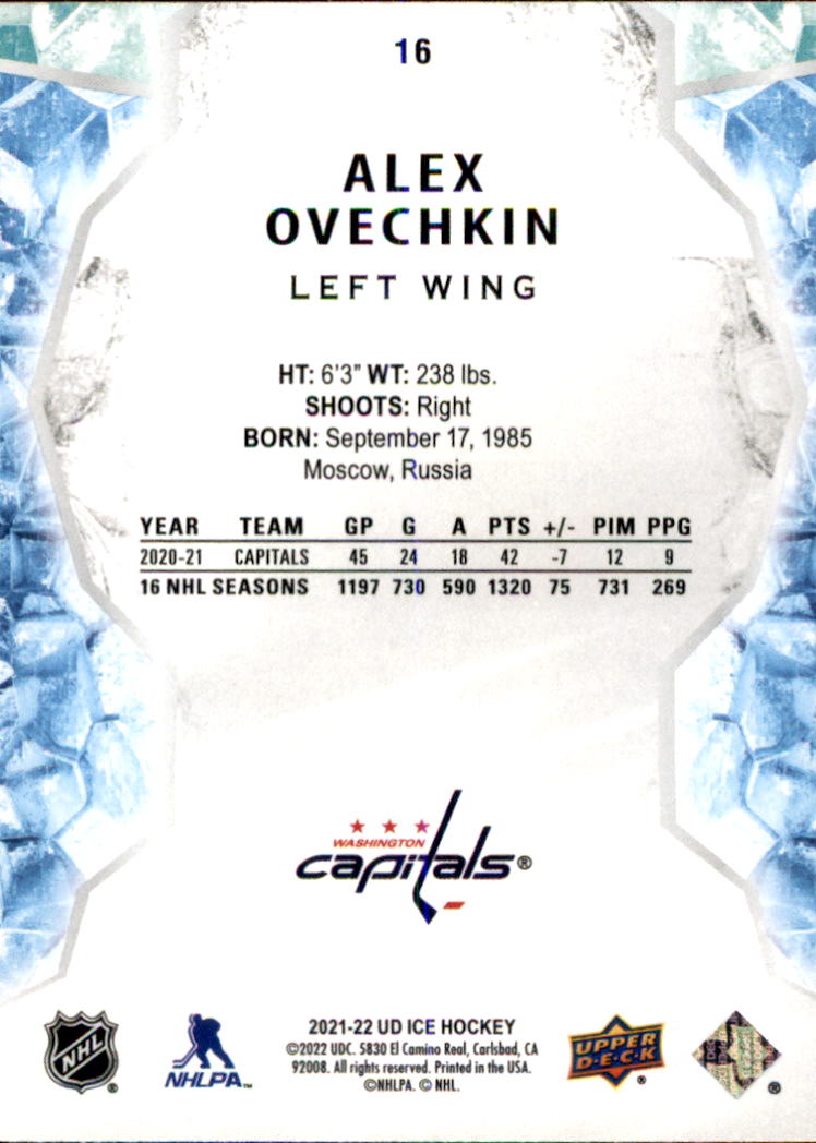 2021-22 Upper Deck Ice Green #16 Alex Ovechkin