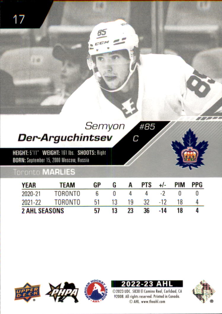 2022-23 Upper Deck AHL Hockey Card Pick (Base)