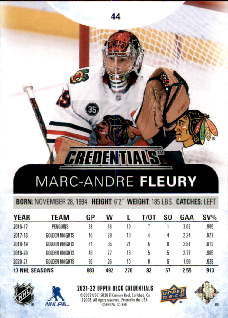 B5537- 2021-22 Upper Deck Credentials Hockey Cards -You Pick- 15+ FREE US SHIP