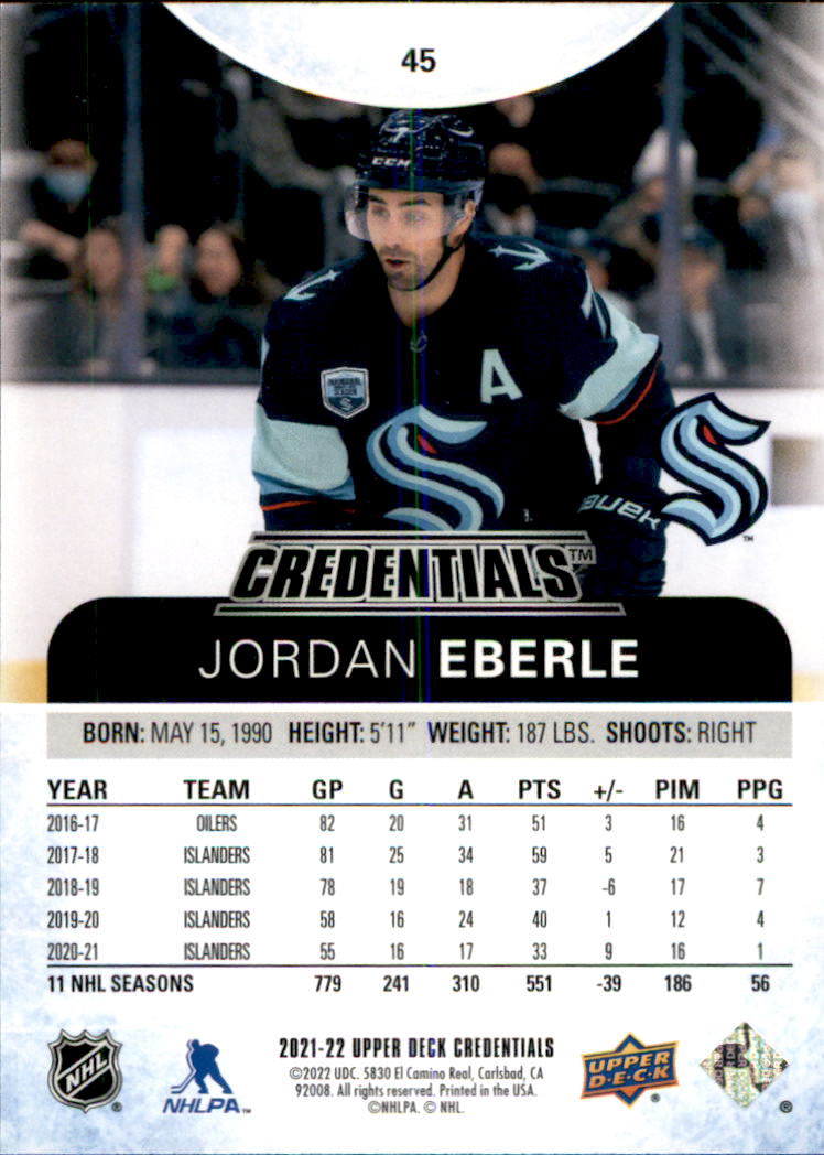 B5537- 2021-22 Upper Deck Credentials Hockey Cards -You Pick- 15+ FREE US SHIP