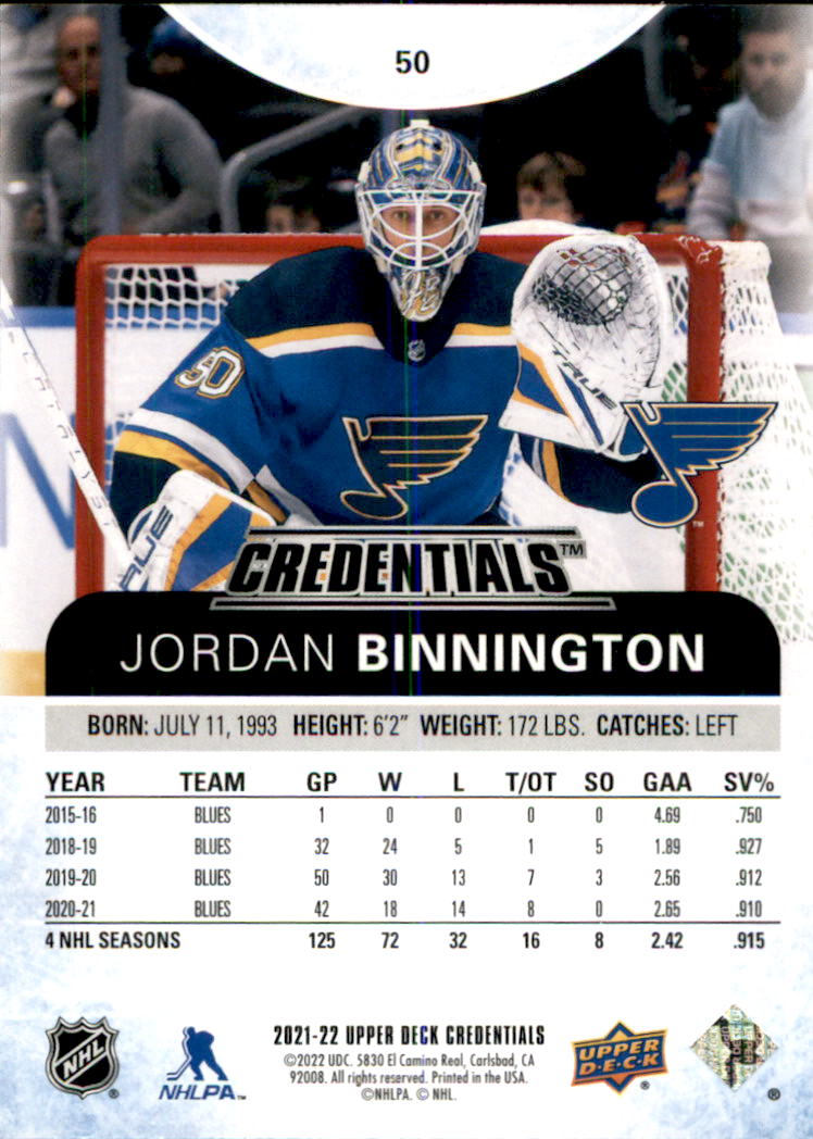 B5537- 2021-22 Upper Deck Credentials Hockey Cards -You Pick- 15+ FREE US SHIP