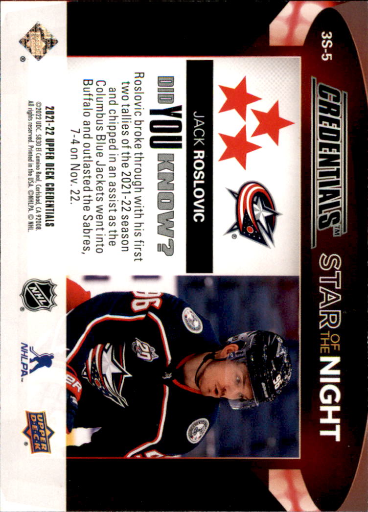 B5537- 2021-22 Upper Deck Credentials Hockey Cards -You Pick- 15+ FREE US SHIP