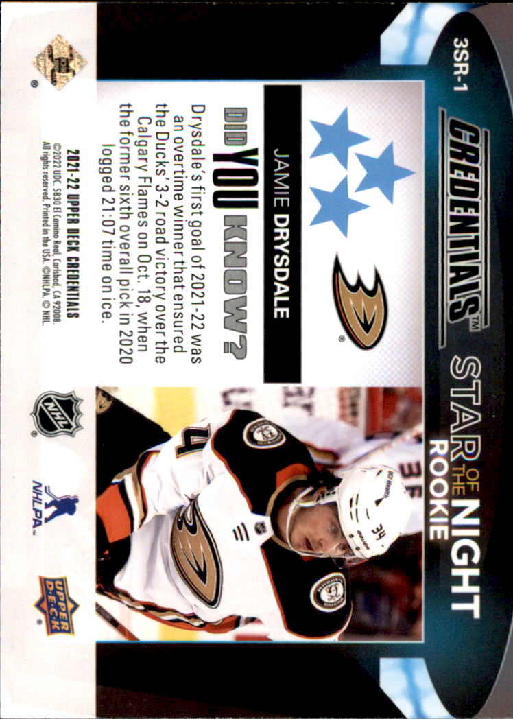 B5537- 2021-22 Upper Deck Credentials Hockey Cards -You Pick- 15+ FREE US SHIP