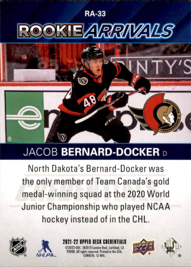 B5537- 2021-22 Upper Deck Credentials Hockey Cards -You Pick- 15+ FREE US SHIP