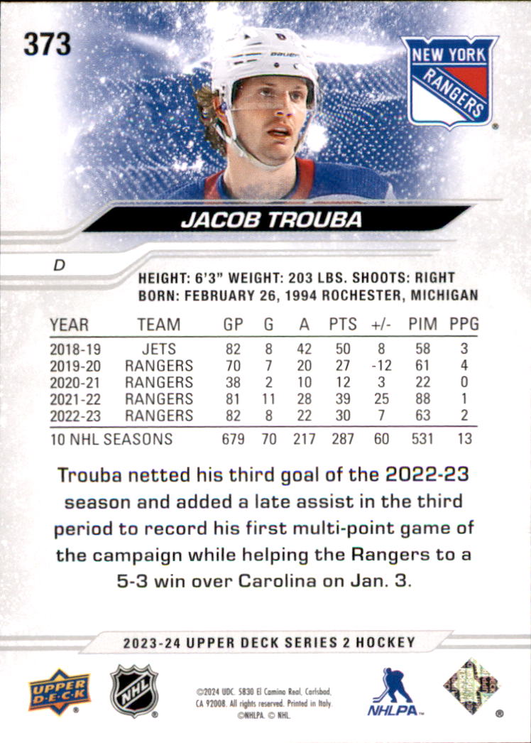 2023-24 Upper Deck Hockey Card Pick (Base) 336-593