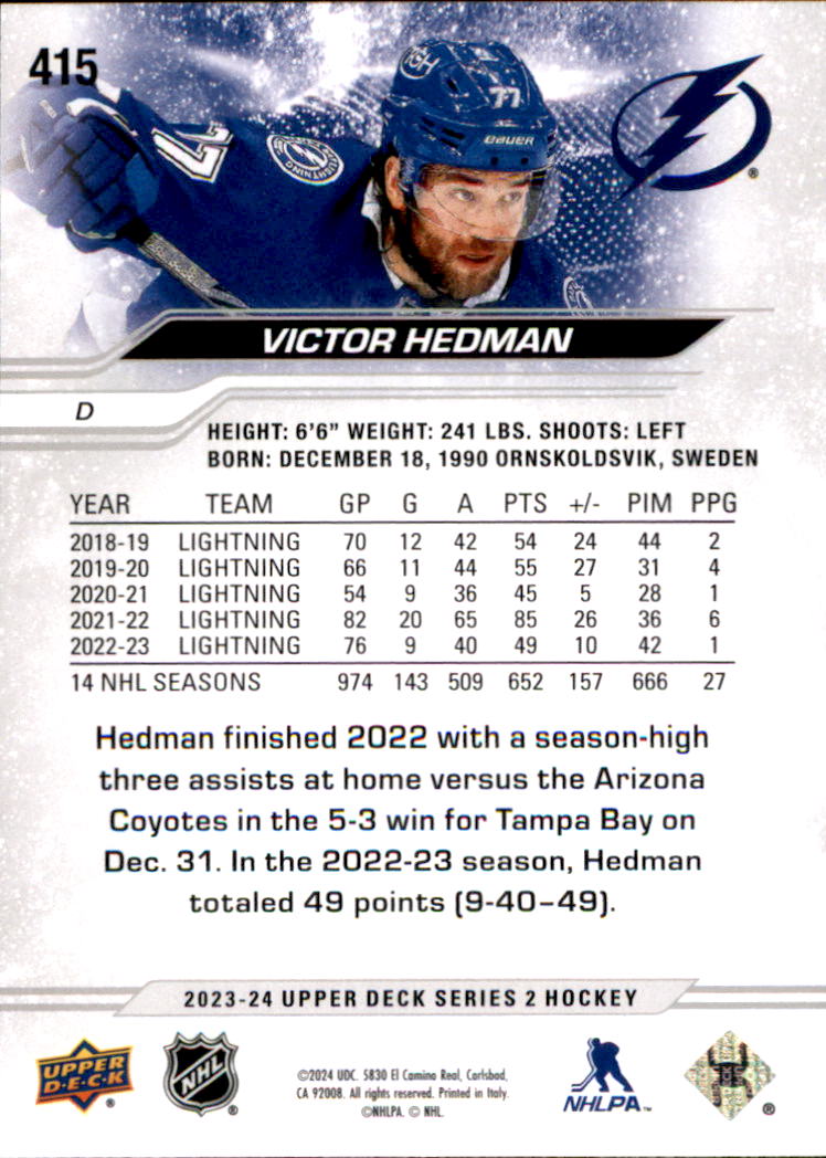 2023-24 Upper Deck Hockey Card Pick (Base) 336-593