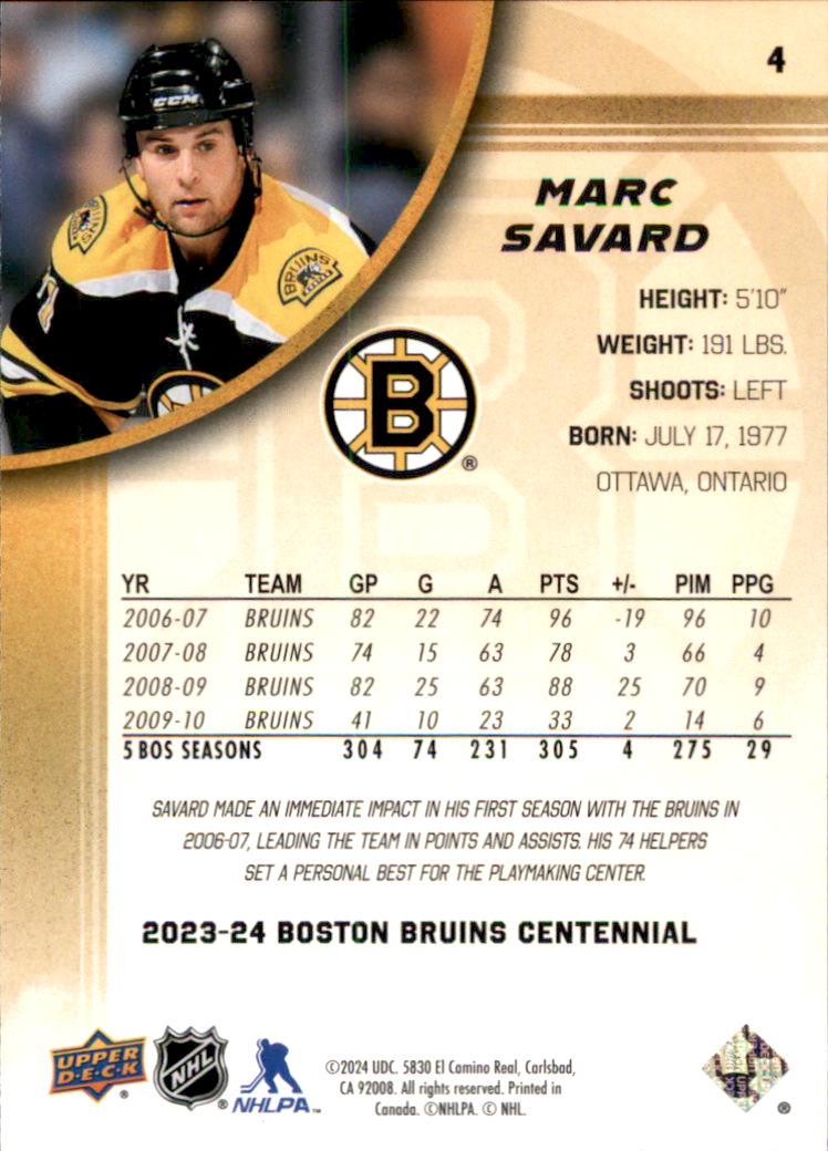 B5392- 2023-24 Upper Deck Bruins Centennial Hk Cards -You Pick- 15+ FREE US SHIP