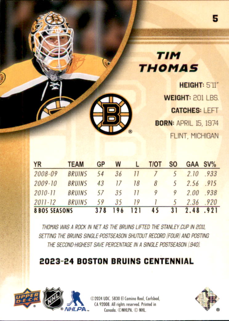 B5392- 2023-24 Upper Deck Bruins Centennial Hk Cards -You Pick- 15+ FREE US SHIP