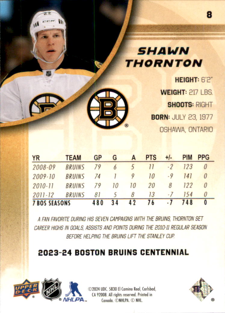 B5392- 2023-24 Upper Deck Bruins Centennial Hk Cards -You Pick- 15+ FREE US SHIP