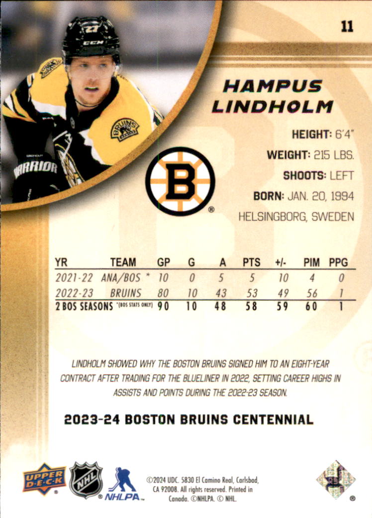 B5392- 2023-24 Upper Deck Bruins Centennial Hk Cards -You Pick- 15+ FREE US SHIP