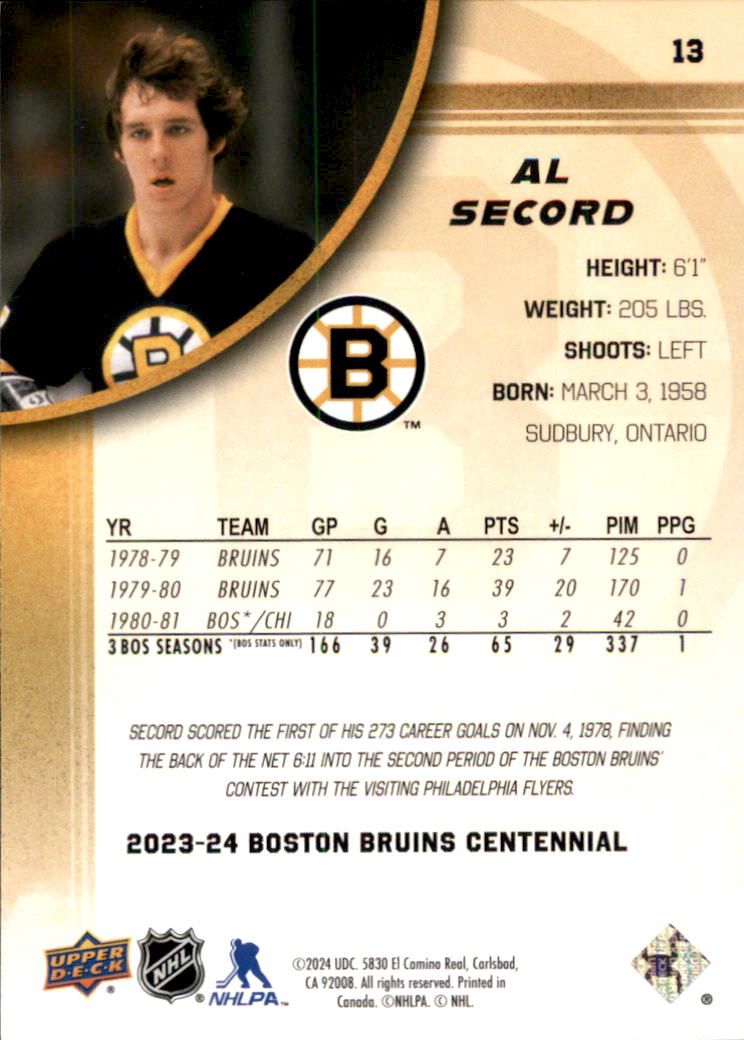 B5392- 2023-24 Upper Deck Bruins Centennial Hk Cards -You Pick- 15+ FREE US SHIP