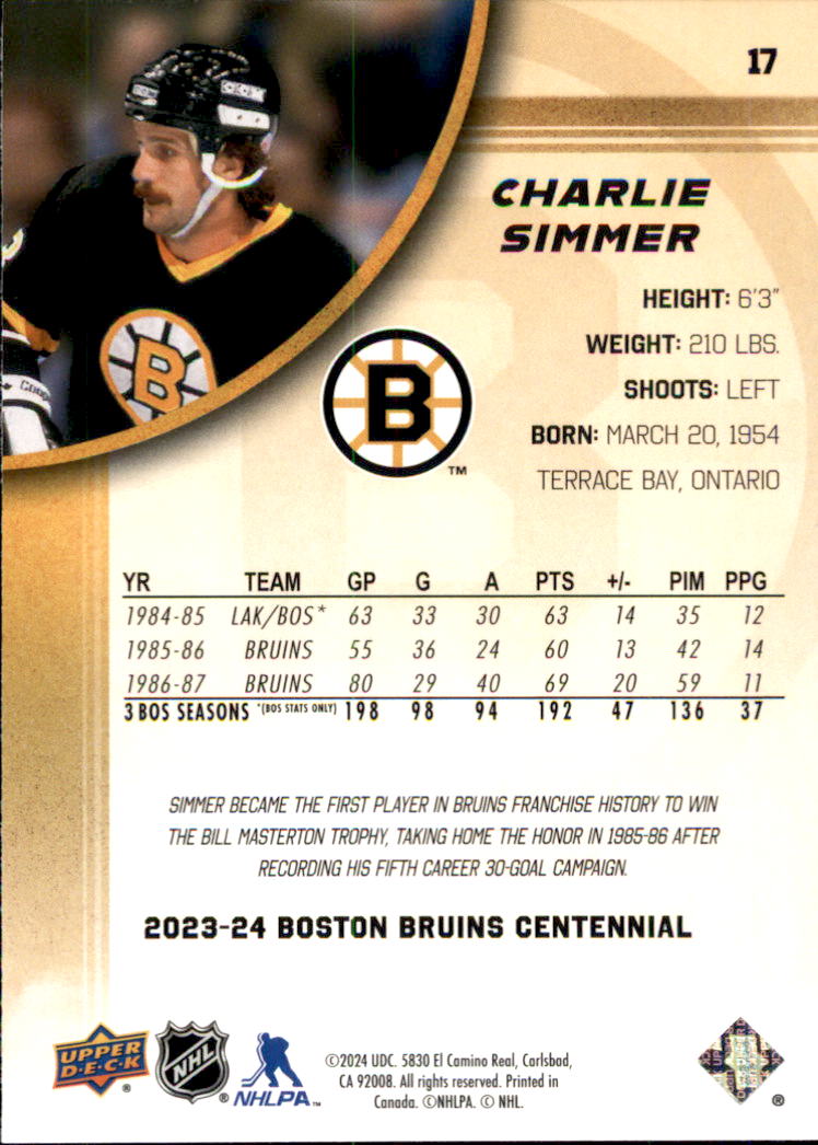 B5392- 2023-24 Upper Deck Bruins Centennial Hk Cards -You Pick- 15+ FREE US SHIP