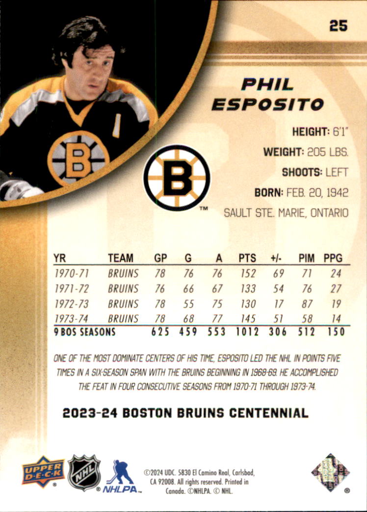 B5392- 2023-24 Upper Deck Bruins Centennial Hk Cards -You Pick- 15+ FREE US SHIP