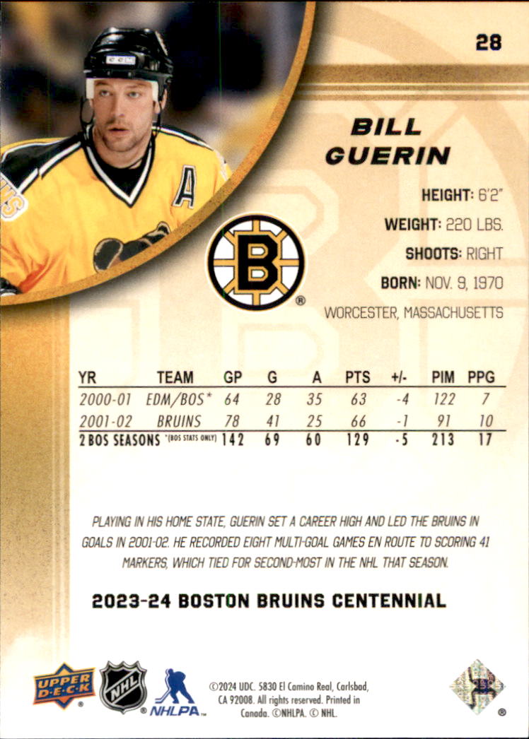 B5392- 2023-24 Upper Deck Bruins Centennial Hk Cards -You Pick- 15+ FREE US SHIP