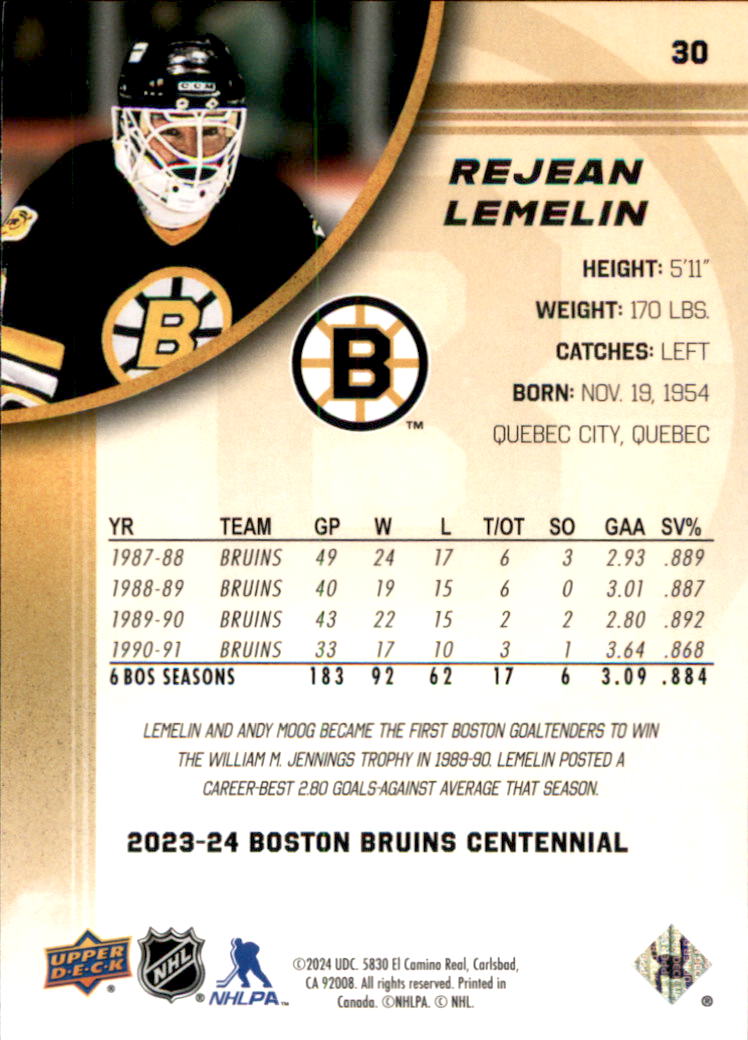 B5392- 2023-24 Upper Deck Bruins Centennial Hk Cards -You Pick- 15+ FREE US SHIP