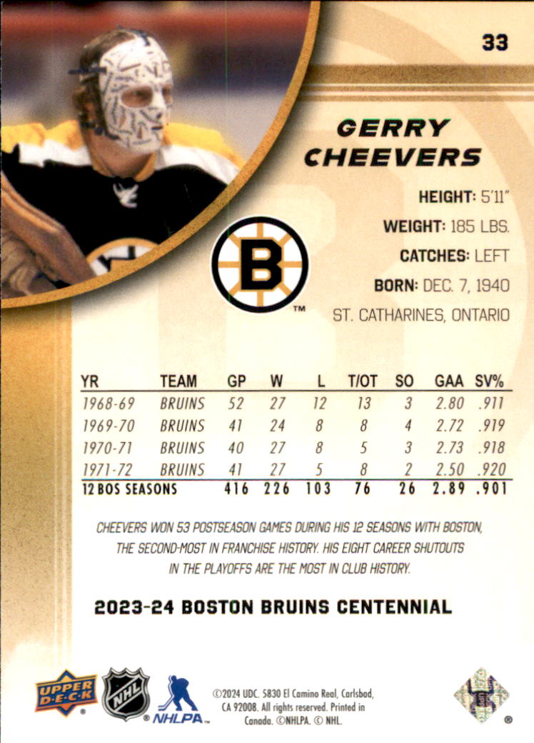 B5392- 2023-24 Upper Deck Bruins Centennial Hk Cards -You Pick- 15+ FREE US SHIP