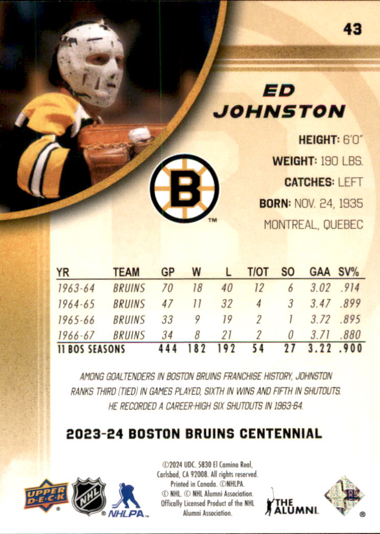 B5392- 2023-24 Upper Deck Bruins Centennial Hk Cards -You Pick- 15+ FREE US SHIP