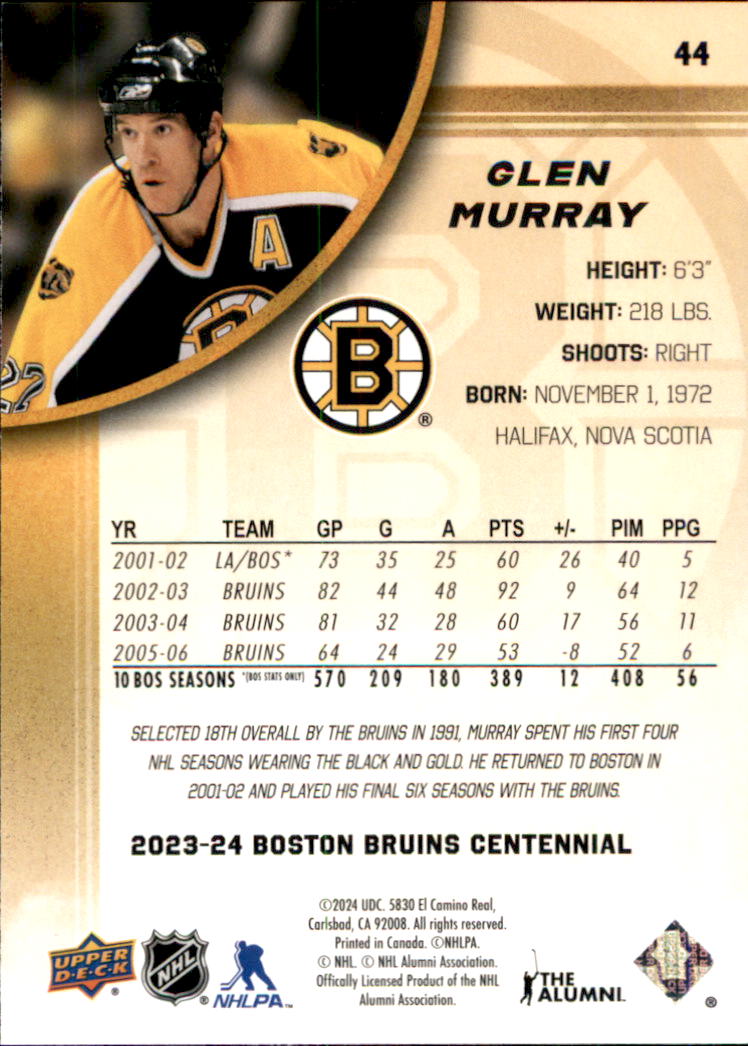 B5392- 2023-24 Upper Deck Bruins Centennial Hk Cards -You Pick- 15+ FREE US SHIP