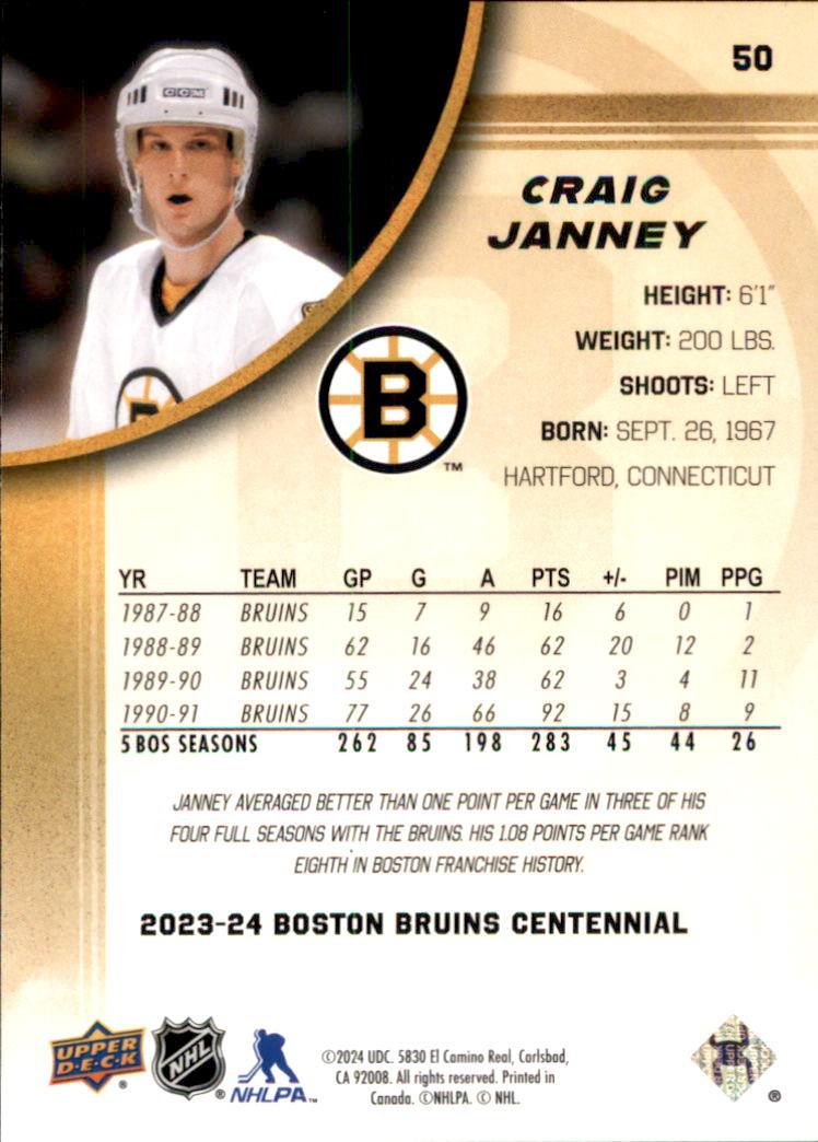 B5392- 2023-24 Upper Deck Bruins Centennial Hk Cards -You Pick- 15+ FREE US SHIP