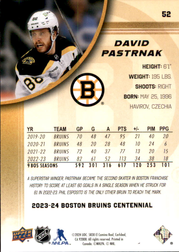 B5392- 2023-24 Upper Deck Bruins Centennial Hk Cards -You Pick- 15+ FREE US SHIP