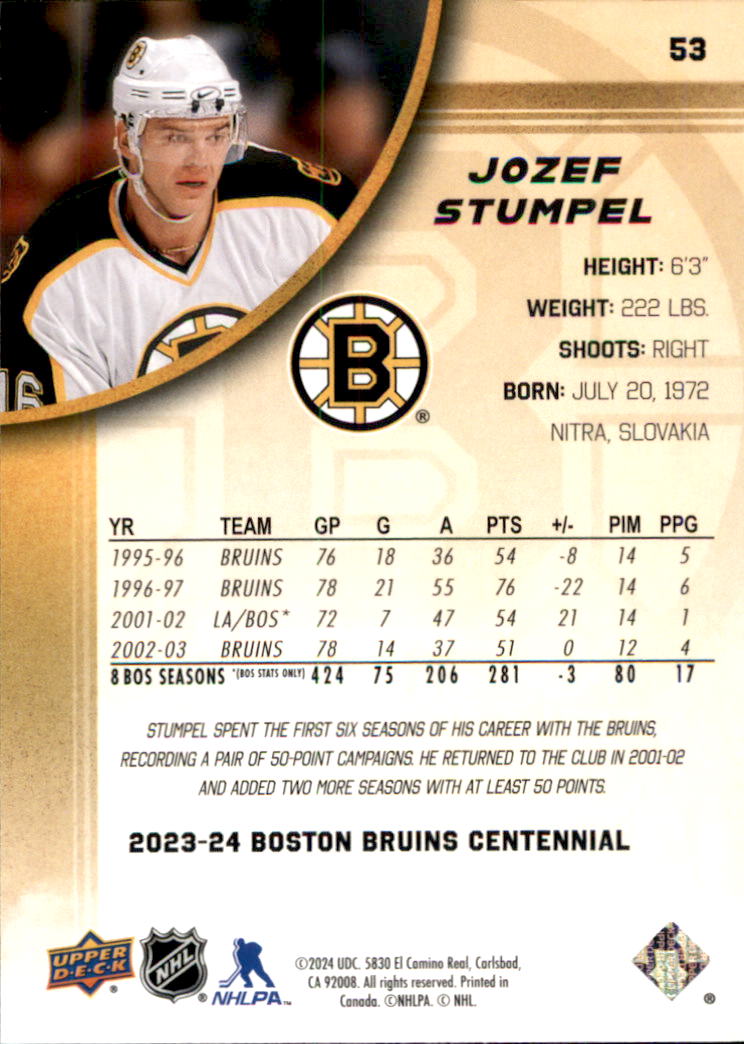 B5392- 2023-24 Upper Deck Bruins Centennial Hk Cards -You Pick- 15+ FREE US SHIP