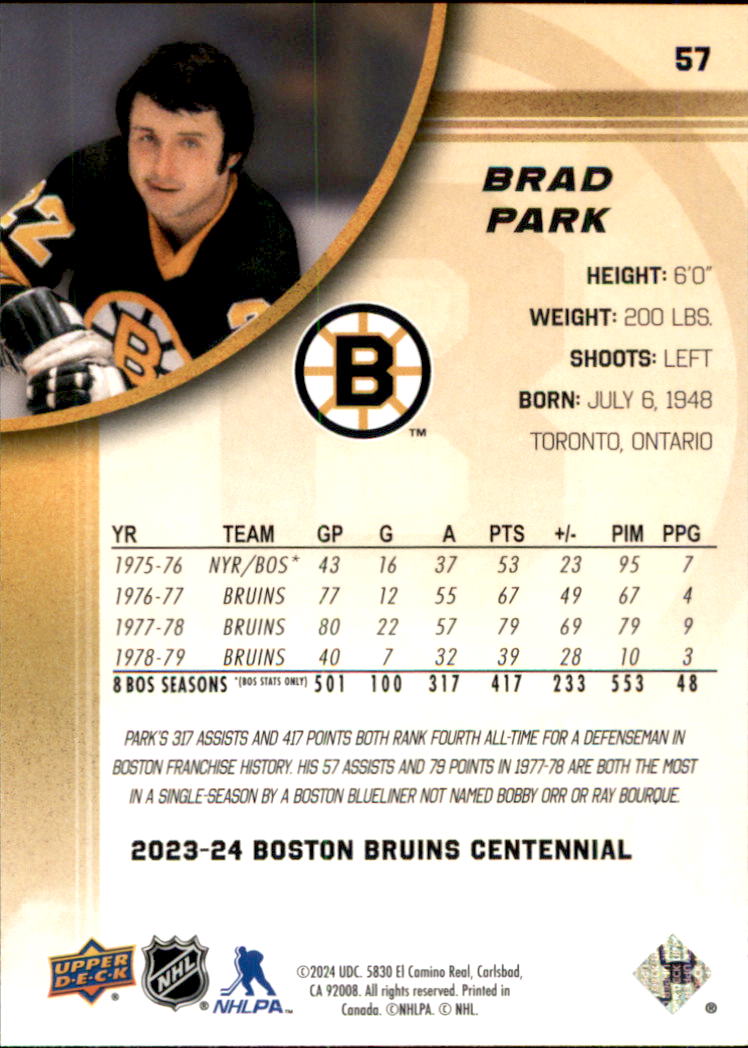 B5392- 2023-24 Upper Deck Bruins Centennial Hk Cards -You Pick- 15+ FREE US SHIP