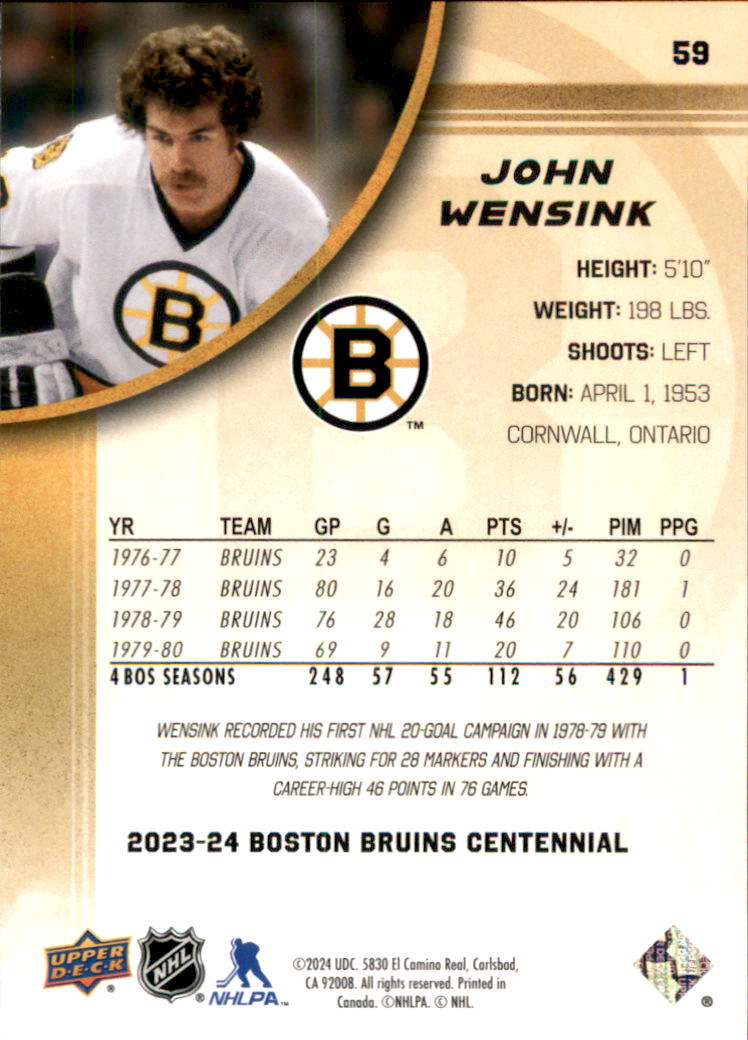 B5392- 2023-24 Upper Deck Bruins Centennial Hk Cards -You Pick- 15+ FREE US SHIP