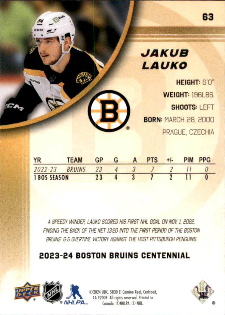 B5392- 2023-24 Upper Deck Bruins Centennial Hk Cards -You Pick- 15+ FREE US SHIP