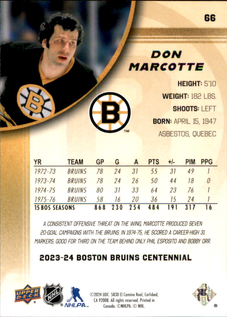 B5392- 2023-24 Upper Deck Bruins Centennial Hk Cards -You Pick- 15+ FREE US SHIP