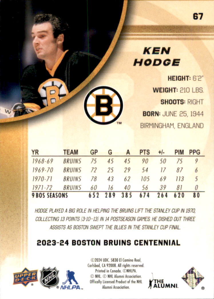 B5392- 2023-24 Upper Deck Bruins Centennial Hk Cards -You Pick- 15+ FREE US SHIP