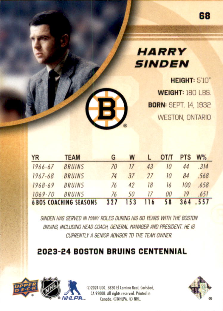 B5392- 2023-24 Upper Deck Bruins Centennial Hk Cards -You Pick- 15+ FREE US SHIP