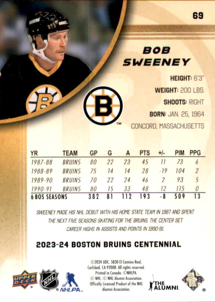 B5392- 2023-24 Upper Deck Bruins Centennial Hk Cards -You Pick- 15+ FREE US SHIP